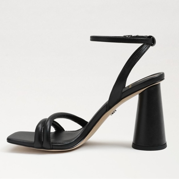 Sam Edelman NEW KIA BLOCK HEEL SANDAL Strappy Black Leather Size 10W - Picture 3 of 9